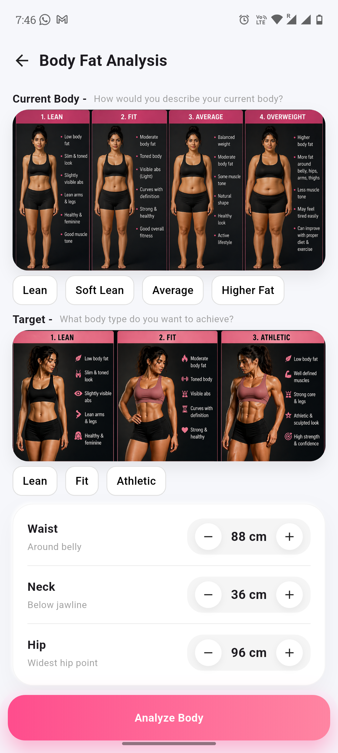 One Bmi app screen 4