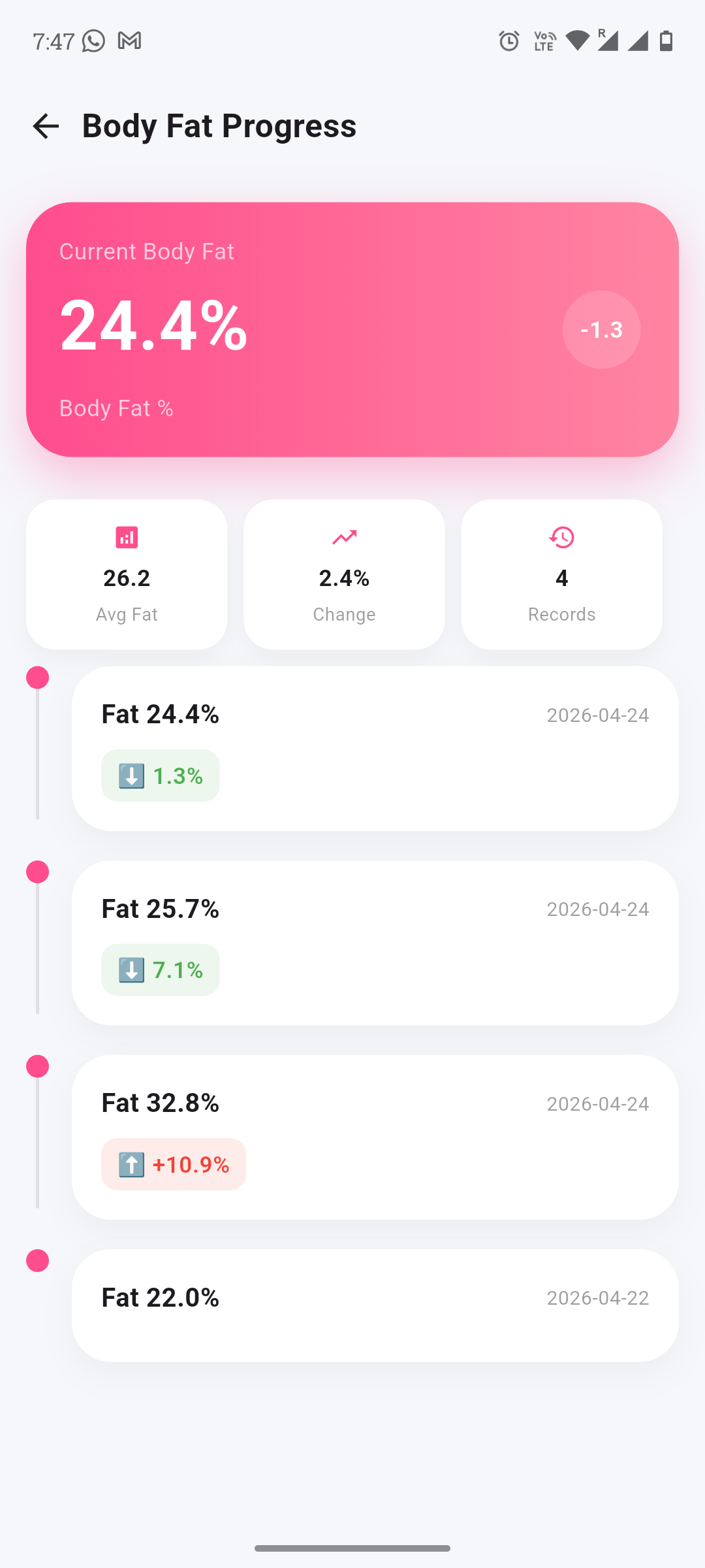 One Bmi app screen 7